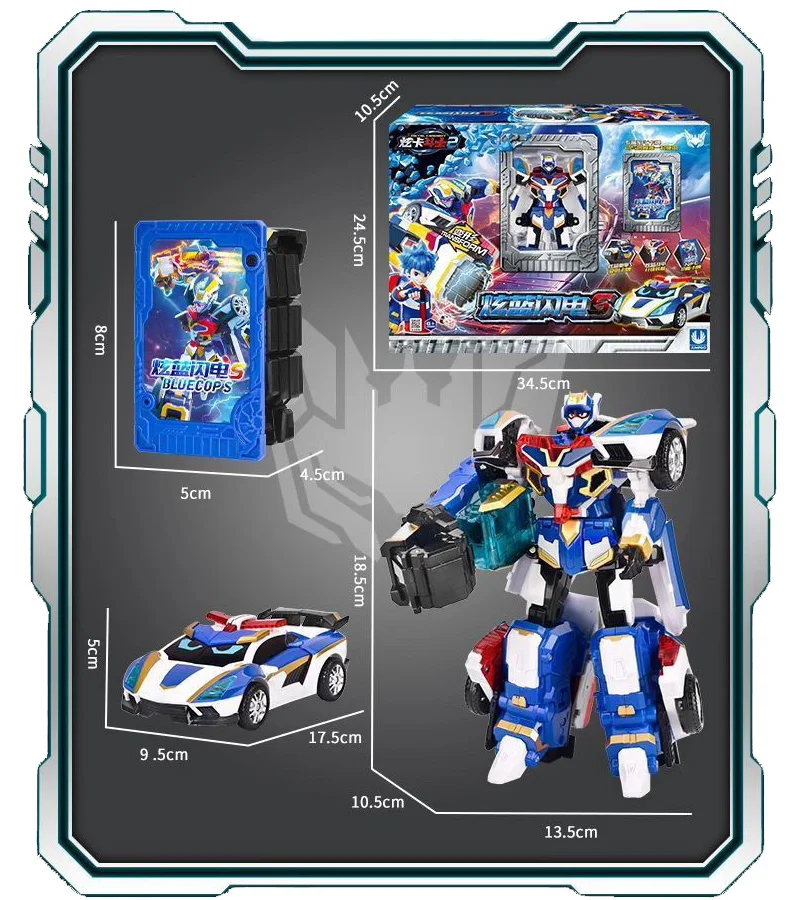メタルカードボットシーズン 2 ブルーコップ S 変身ロボットから車のアクションフィギュアカード変換車 Musclehyde モデルおもちゃ