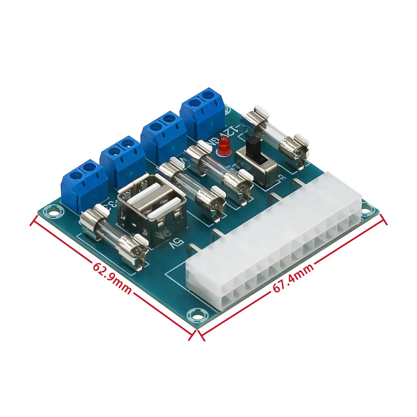 

XH-M229 Desktop PC Chassis Power ATX Transfer to Adapter Board Power Supply Circuit Outlet Module 24Pin Output Terminal 24 Pins