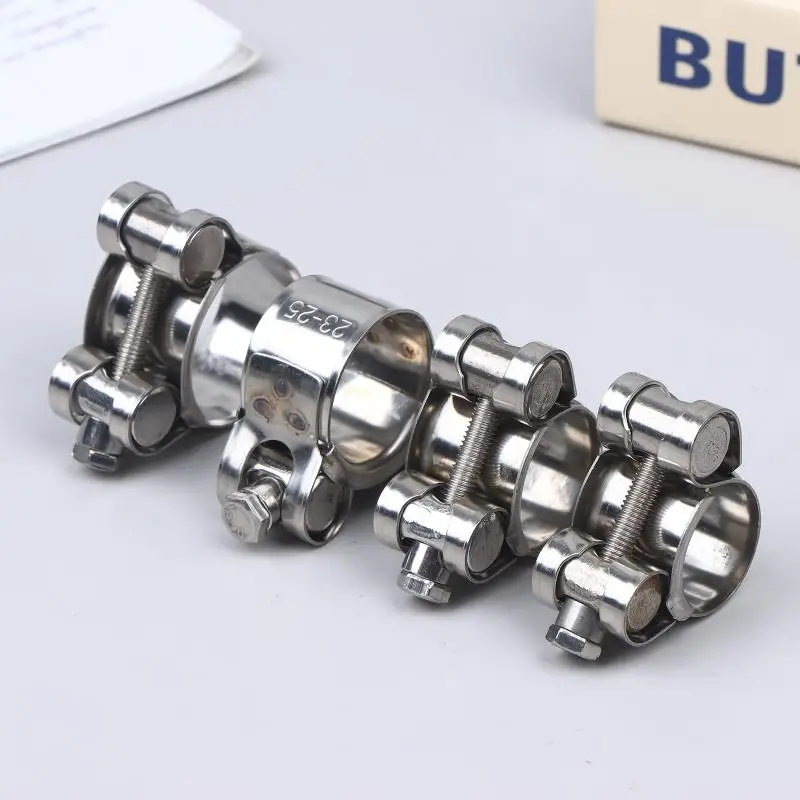 

2PCS Stainless Steel Strengthens European Style Hose Clamp Exhaust Circular Air Water Pipe Clip Sealing Welding Repair Tool