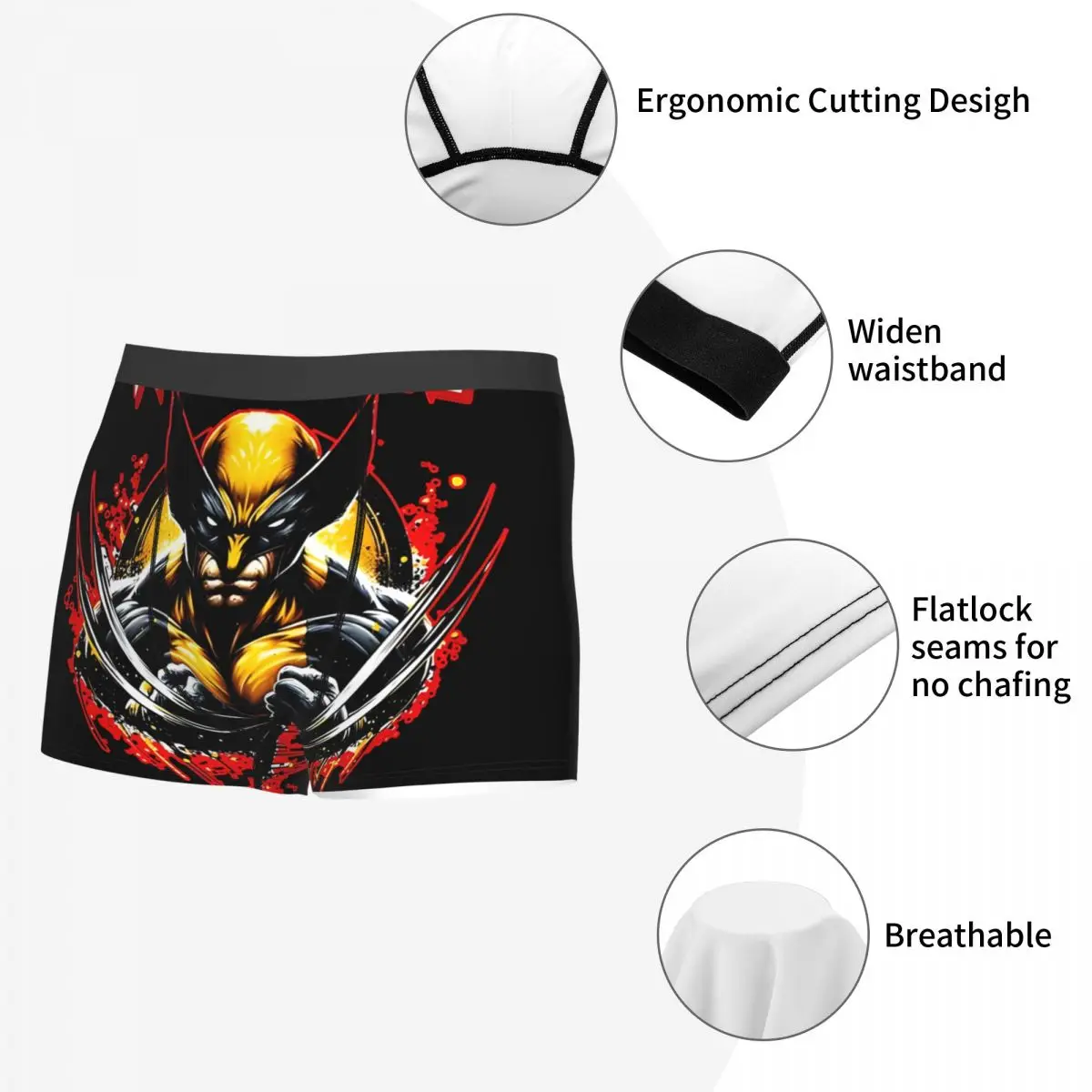 X-man Wolverine Underpants Cotton Panties Men\'s MARVEL Super Hero Underwear Sexy Shorts Boxer Briefs