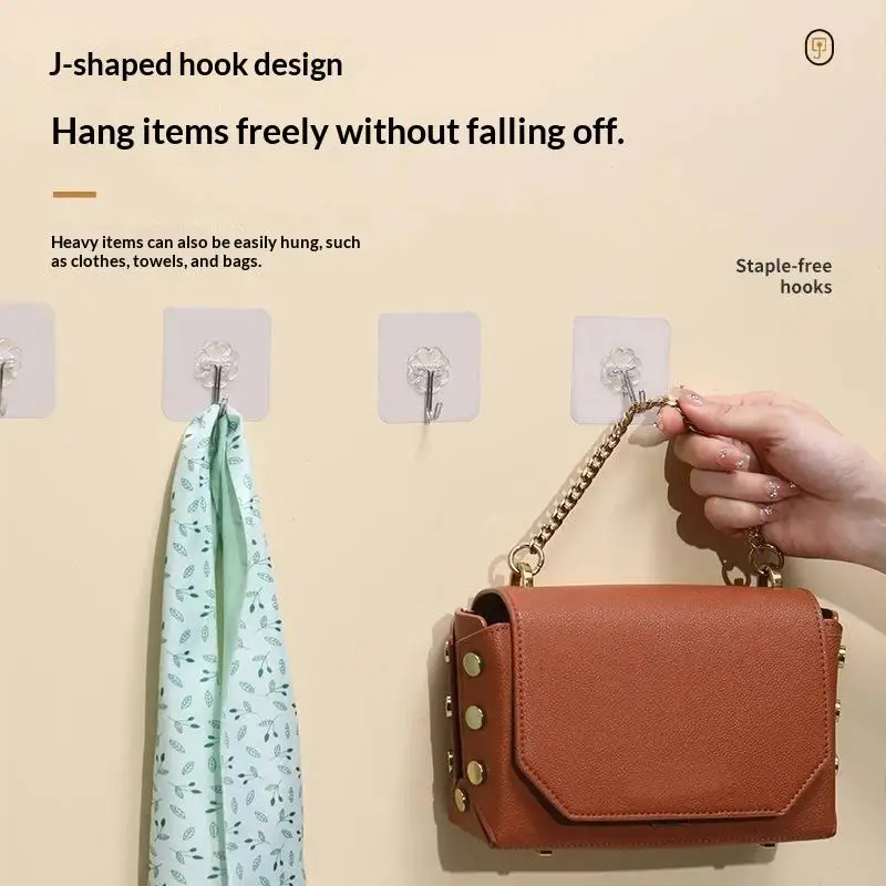 Transparent Self Adhesive Wall Hooks Multipurpose Key Towel Holder For Kitchen