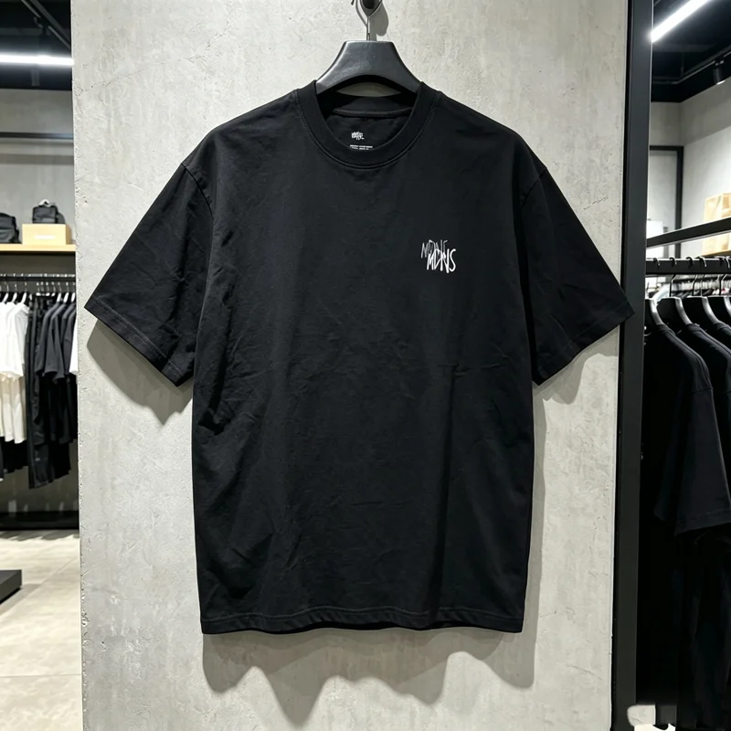Chest Double Mdns Print Label MADNESS T Shirt Japan Style Men Women Back Two Rhombus Overlap Graphic Loose Short Sleeve Tops Tee
