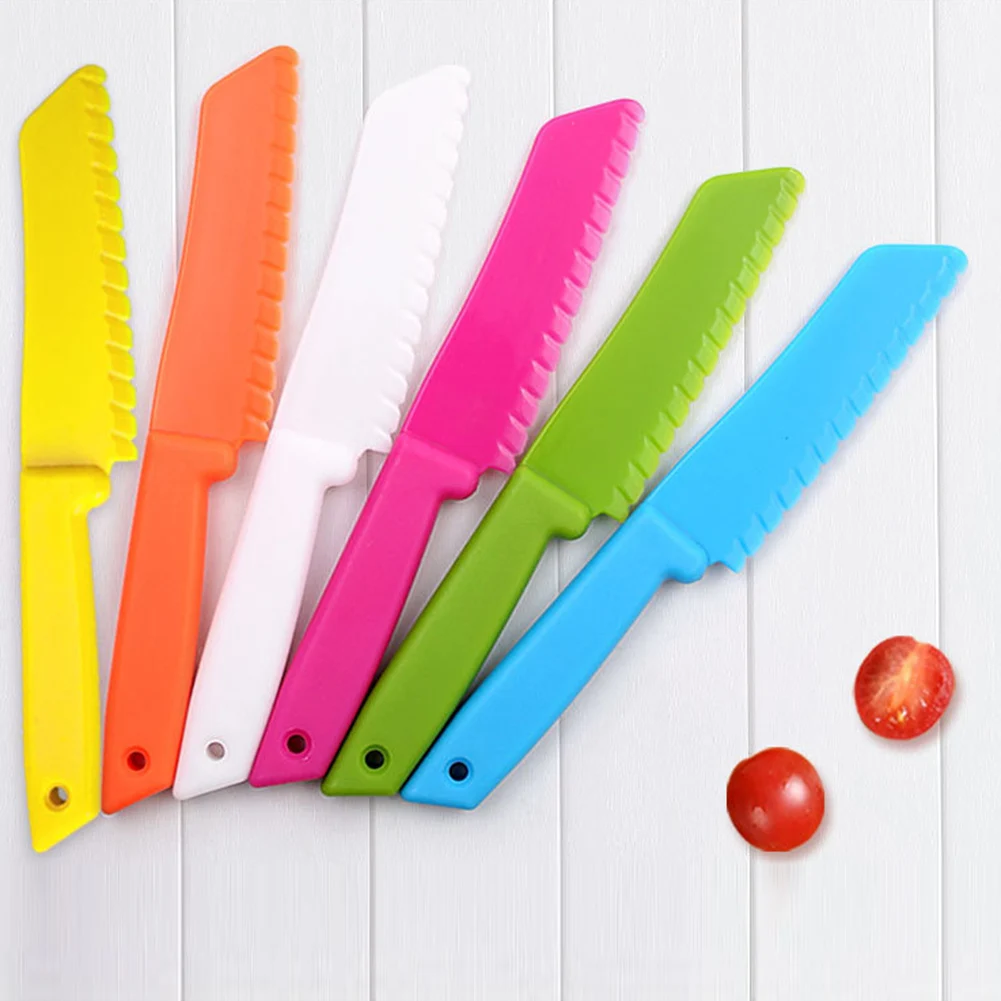 1pc PP Cake Kitchen Knife Kids Cooking Serving Knives Plastic Cake Lettuce Salad Fruit Bread Knife Kitchen Knives