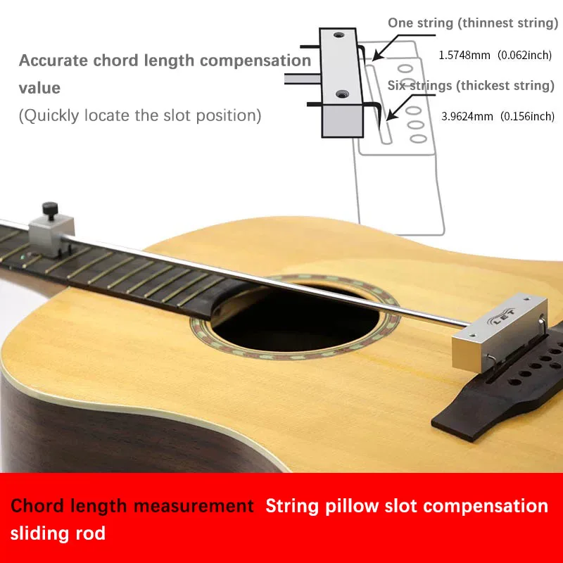 Wooden Guitar Calibration Sliding Rod For String Scale Compensation And Saddle Groove Measurement Guitar Repair Tool