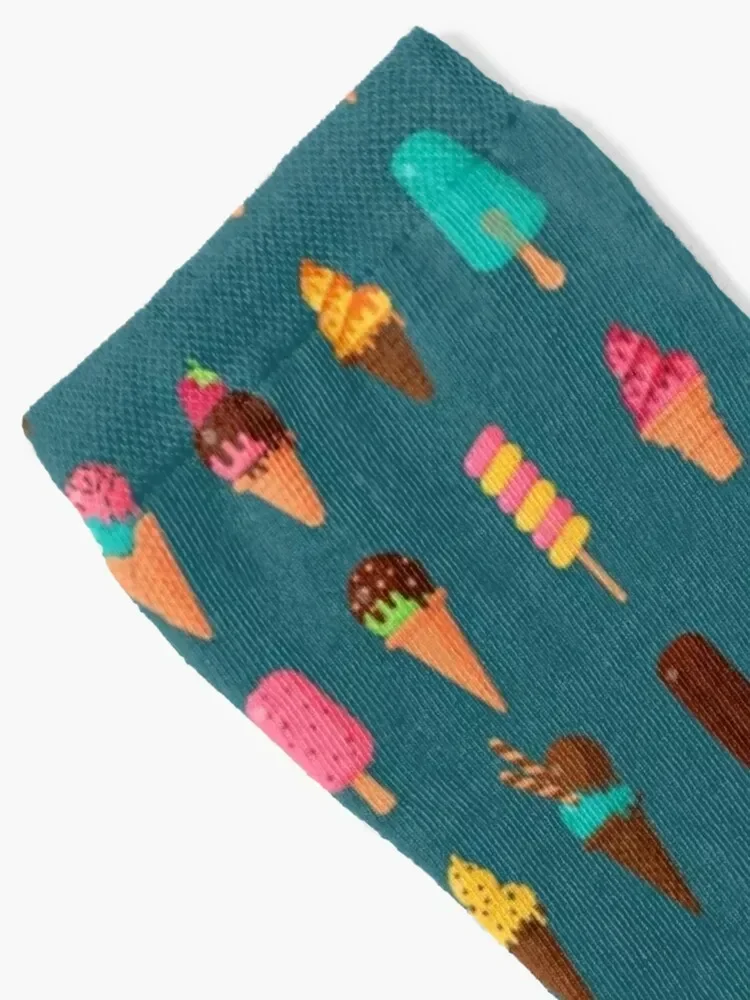 Ice Cream print Socks sports stockings cartoon gifts floor Men's Socks Luxury Women's