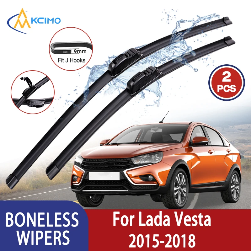

Kcimo For Lada Vesta 2015-2018 Car Wiper U-type Soft Rubber Boneless Wiper HD Quiet Durable Automotive Wiper 24"+18"