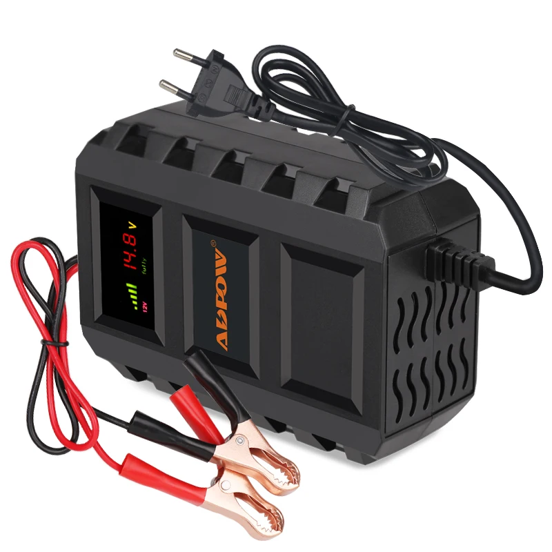 

Automatic Intelligent 12V 10A Motor Auto Motorcycle Car Smart Battery Charger For Lead Acid Battery Power Charging LCD Display