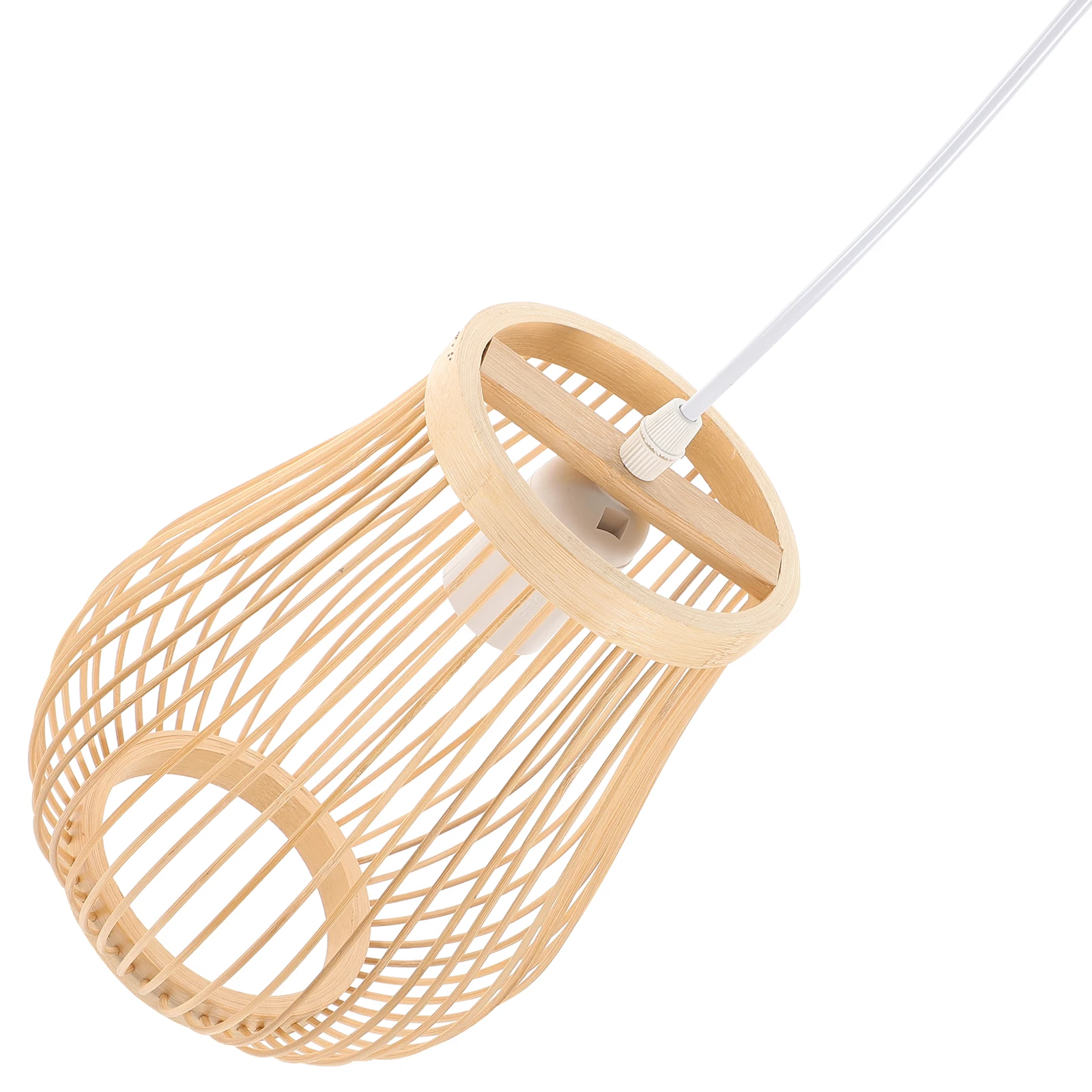 

Bamboo Pendant Light 20x30cm Woven Shade Hanging Lamp Kitchen Dining Room Bar Lighting Rattan Fixture Retro Style Ch