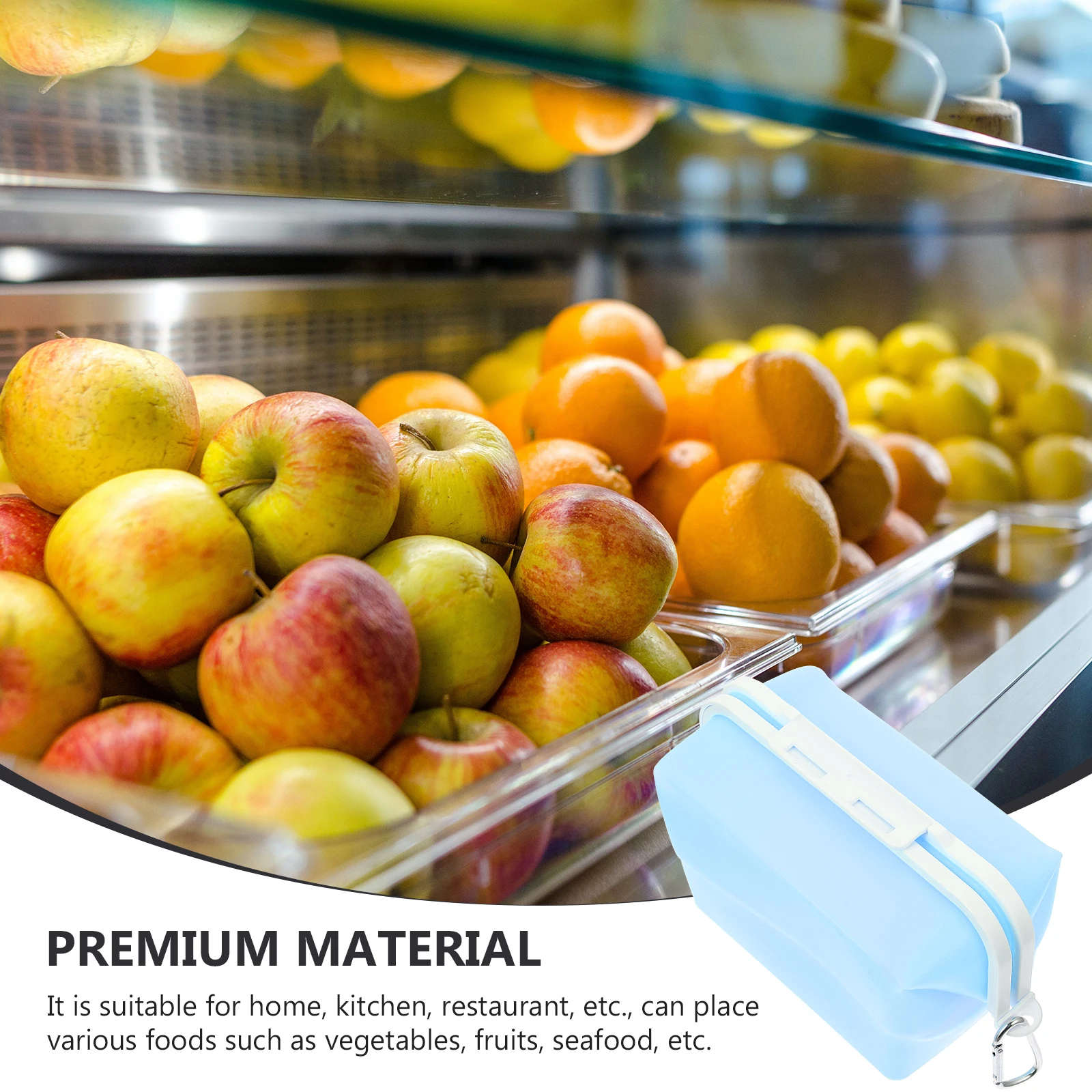 

Silicone Fresh Bag 1500ml Green Reusable Storage Container Microwave Fridge Freezer Snack Preservation Pouch Fruit Vegetable