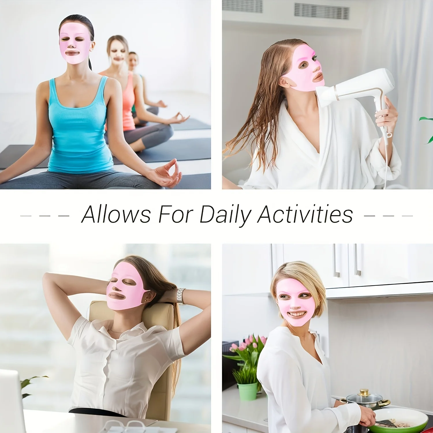 ชุดซิลิโคนให้ความชุ่มชื้น 3 ชิ้นสำหรับใบหน้ามือเท้าพร้อมมาส์กหน้าแบบใช้ซ้ำได้, ถุงมือดูแลเล็บนุ่มถุงเท้าให้ความชุ่มชื้น