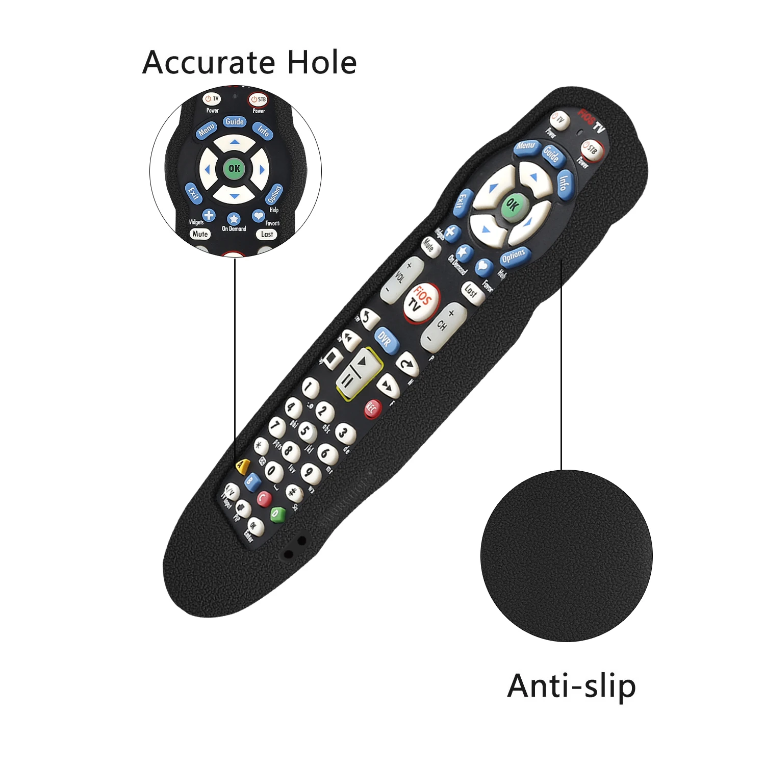 غطاء حماية لجهاز التحكم عن بعد لتلفزيون Verizon mpo 2-Device-in-1 RC2655007/01 غطاء من السيليكون مقاوم للصدمات وغير قابل للانزلاق مع حبل