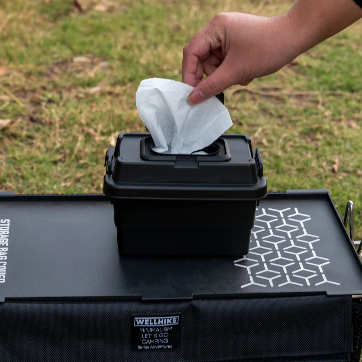 

Outdoor camping tissue box Multifunctional storage box Upgraded and reinforced camping tool boxs Desktop boxs Non-THOR
