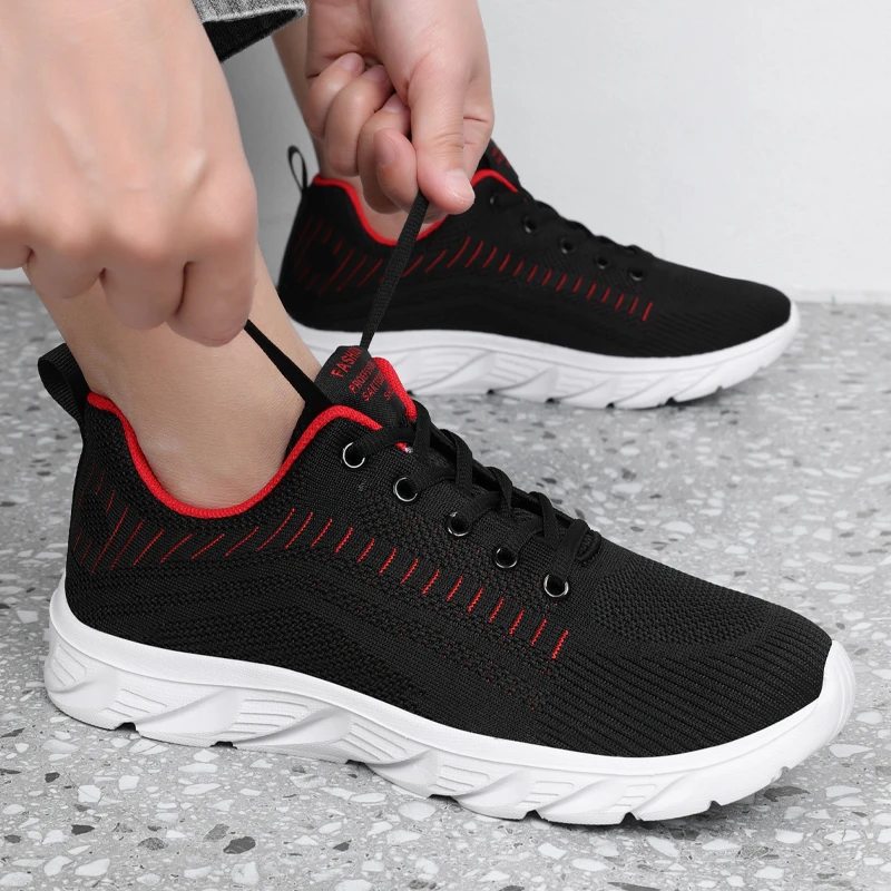 New Men Sneakers Breathable Mesh Light Soft Comfortable Daily Leisure Fashion Walking Running Tennis Shoe