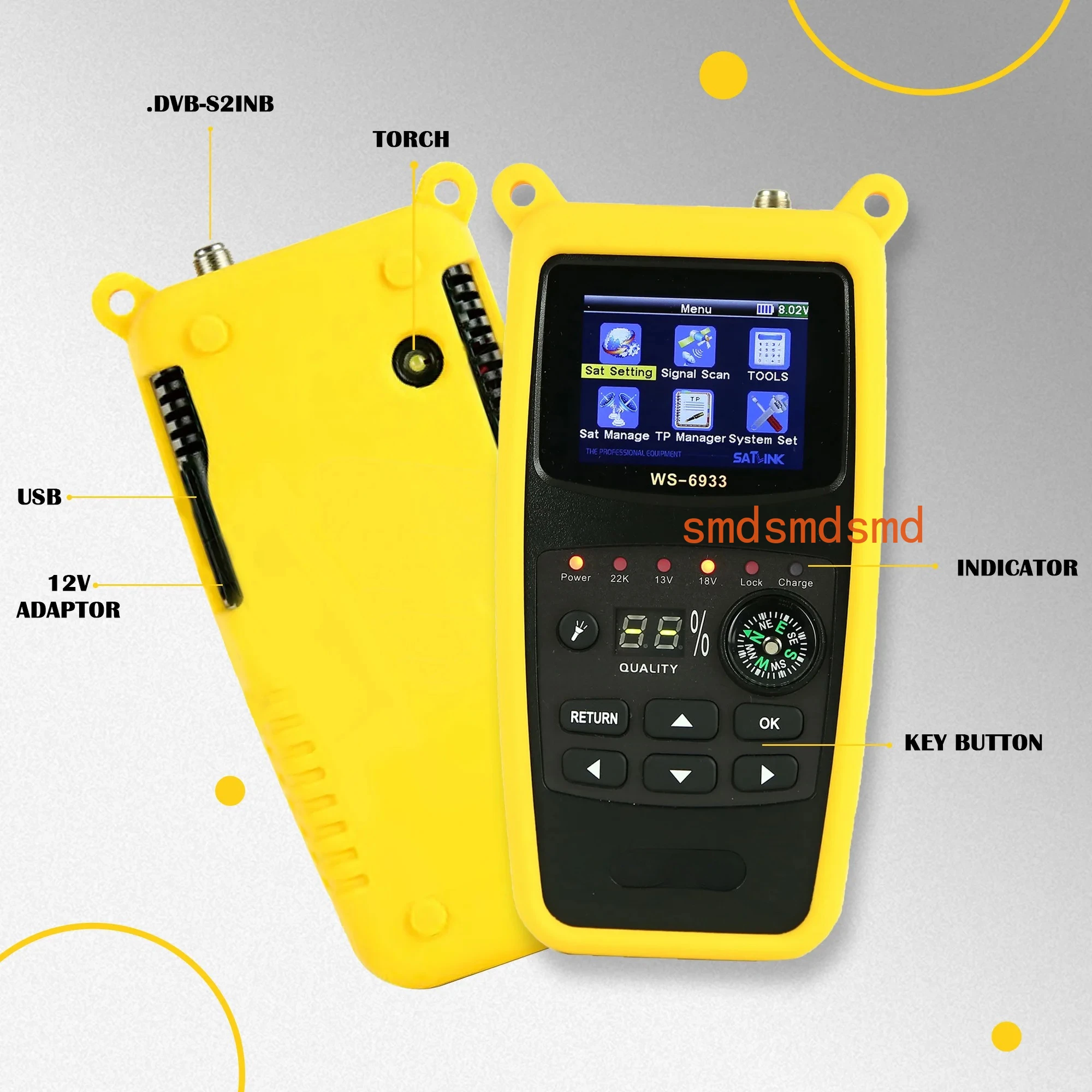 DVB-S2/DVB-S Satellite Finder Signal Tester Detector ST-6933