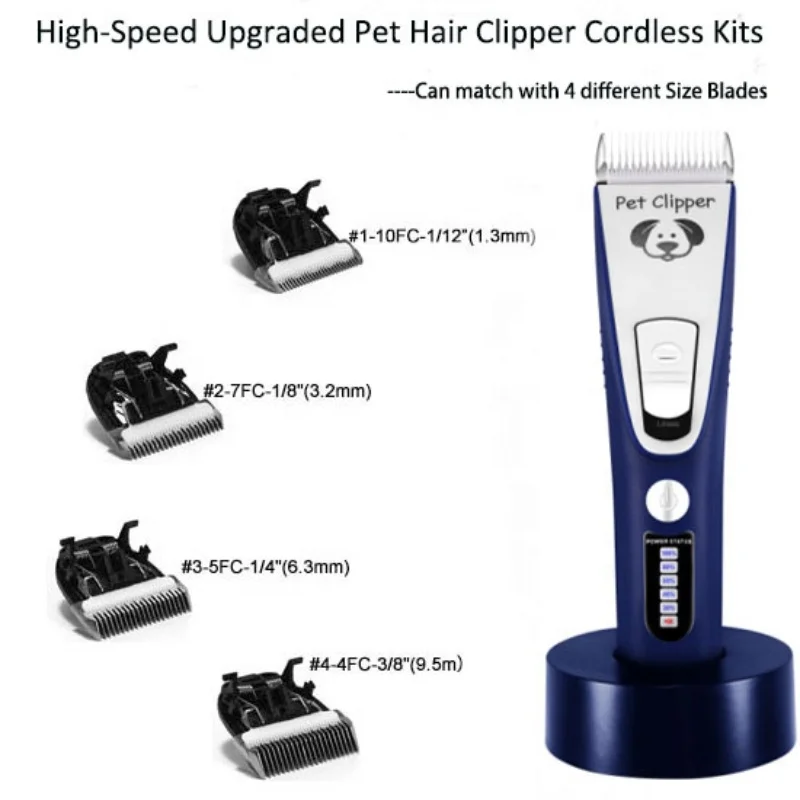 USMILEPET Hot Selling Titanium+Ceramic Shear Blade Pet Clipper Adjustable Hair Retention Pet Clipper for All Pets