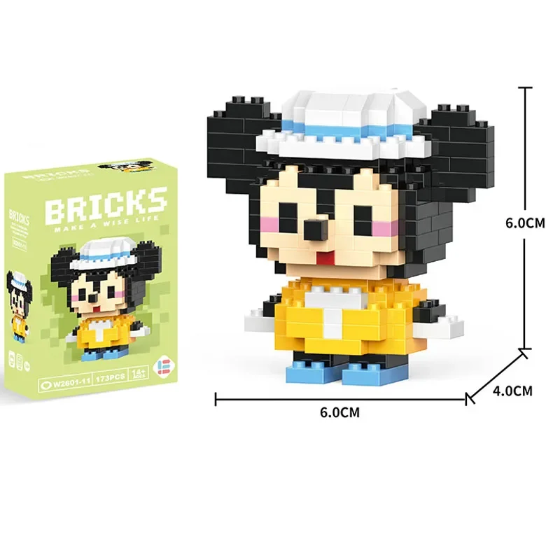 Mickey Mouse Stitch Blocos de Construção para Crianças, Hello Kitty, Modelo Montado Personagem de Desenhos Animados, Bonecas Brinquedos, Presentes