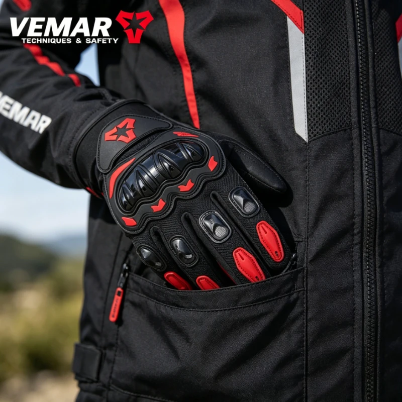 

2026 NEW 4 Seasons Motorcycle Gloves Men Full Finger Touch Screen Anti Slip Anti Fall Breathable Riding Equipment for Biker