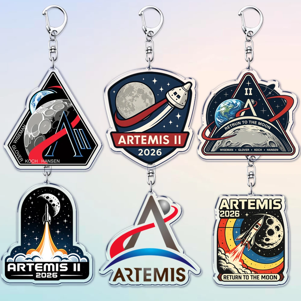 2026 Space Exploration Moon Artemis 2 II Keychains for Women Accessories Bag Astronomy Astronaut Key Chain Fans Gifts Keyrings