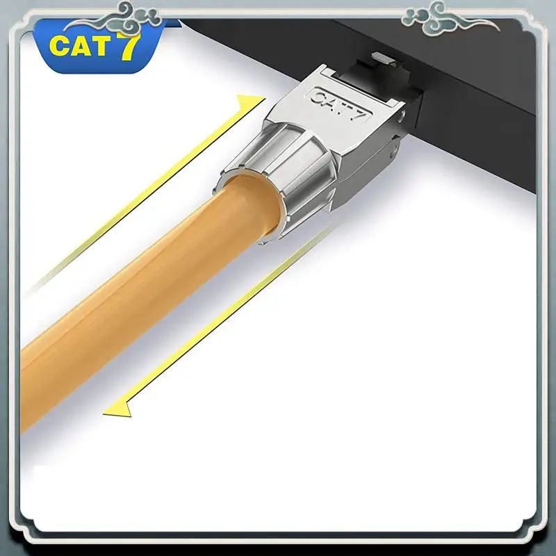 Premium 4 Pcs For RJ45 CAT7 Connectors Tool Free Shielded Toolless Modular Network Plug For Installation Cable