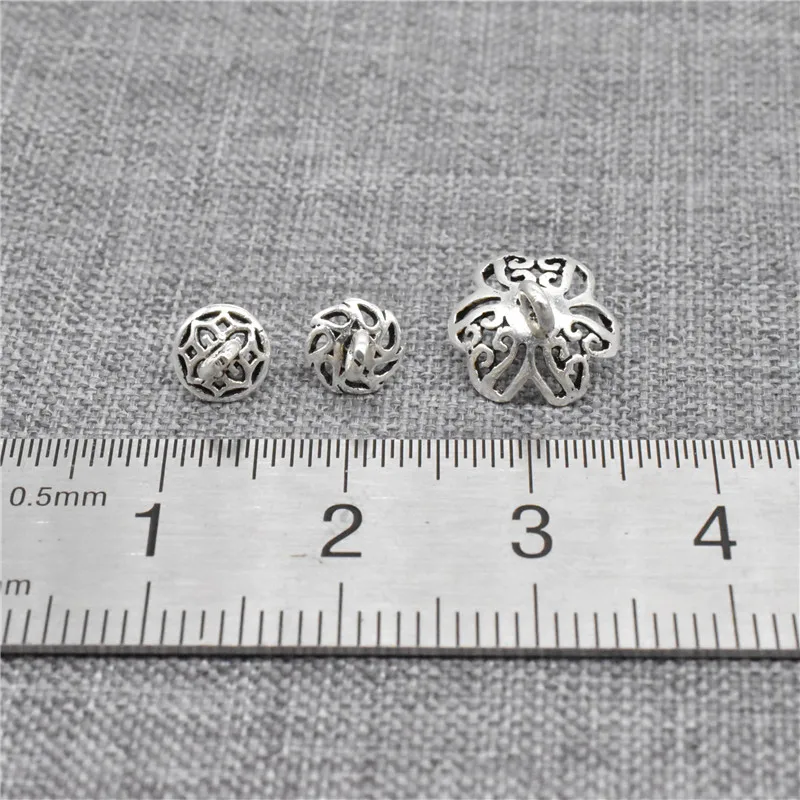 6 Pieces Filigree Cup and Peg Drops in 925 Sterling Silver for Half Drilled Pearls and Beads