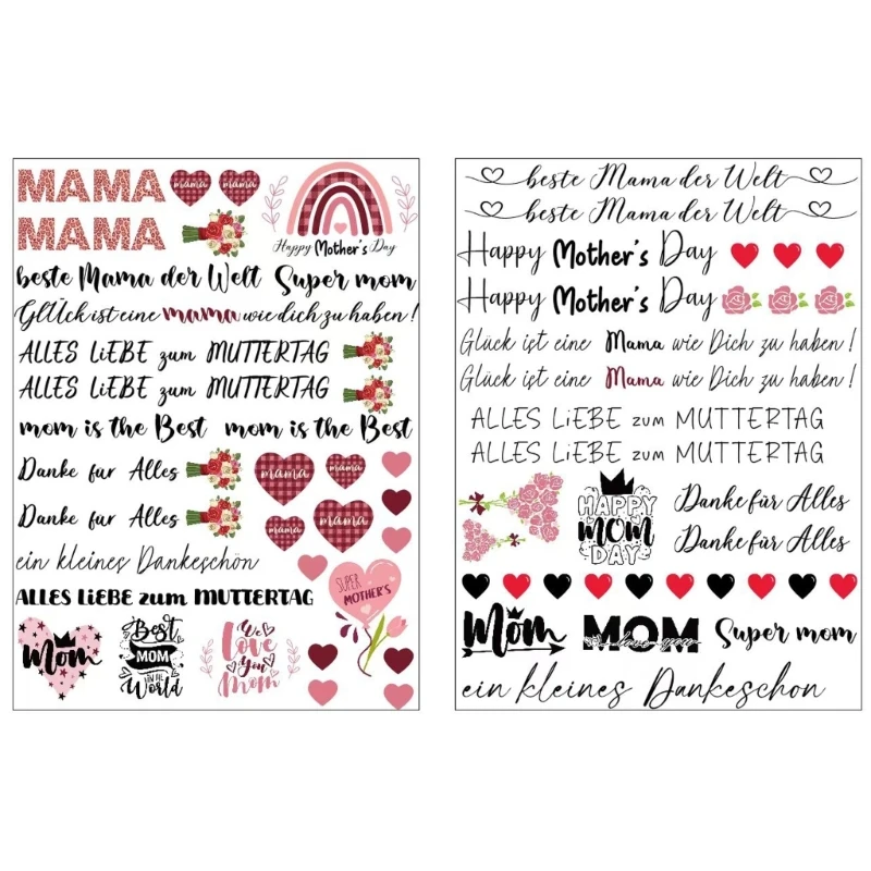 2 Sheet Temporary Fake Tattooed Party Supplies Happy Mother Day Tattooed Sticker