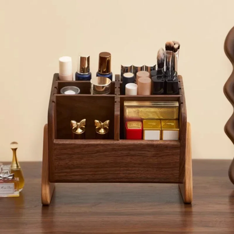 Luxury Rotating Makeup Organizer Desktop Vanity Lipstick Eyeshadow Holder Large Capacity Storage Rack Household Goods
