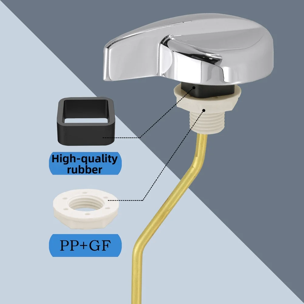 Zinc Alloy Toilet Flush Lever Available in Straight and Bent Rod Versions for Customized Installation in Bathroom Applications