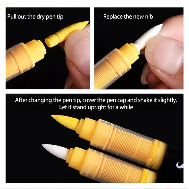 U2JE 5/10PCS Жидкий акриловый маркер замену наконечника мягкая нейлоновая щетина щетка щетка.