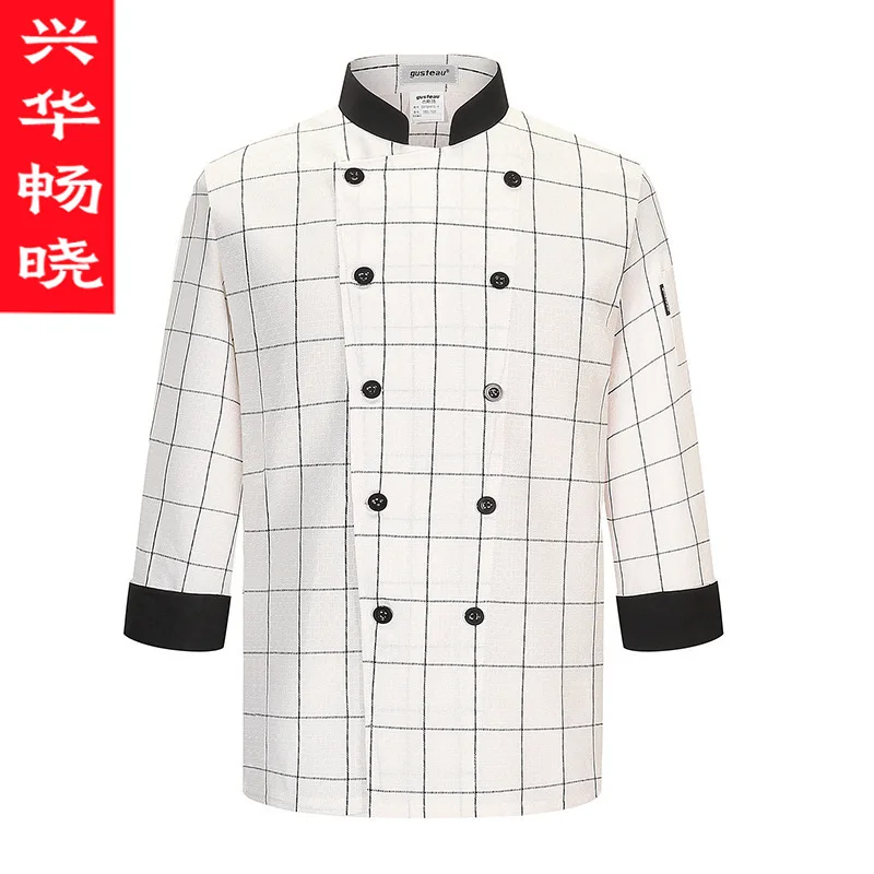 Jaqueta de chef manga longa outono inverno unissex hotel restaurante workwear bolo padeiro uniforme de cozinha