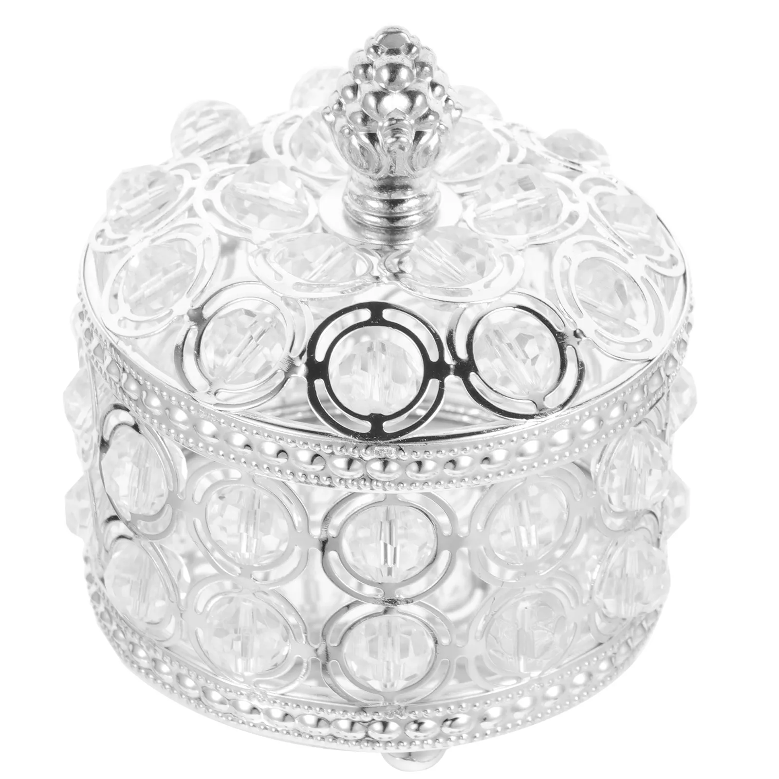 

Хрустальная шкатулка для украшений с ажурным дизайном, креативный контейнер для хранения, изысканный настольный органайзер, футляр для подарков (колье, кольца)