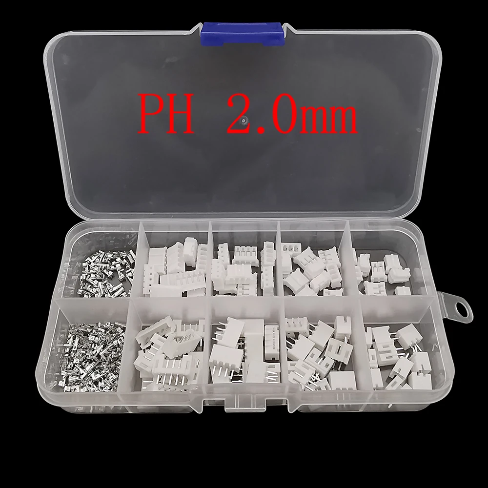 230Pcs/set JST PH 2.0 Connector 2.0mm Pitch 2/3/4/5 Pin Male Female Plug Plastic Housing Pin Header Crimp Cable Wire Connectors