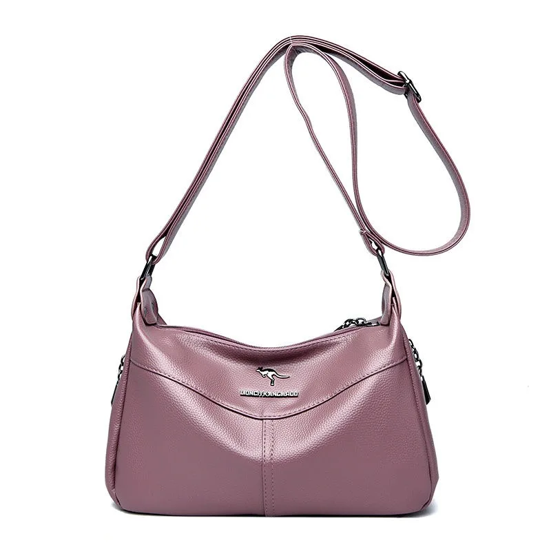 Pu Leather Bag 2023 New Women Large Capacity Shoulder Messenger Bag for Middle-Aged and Elderly