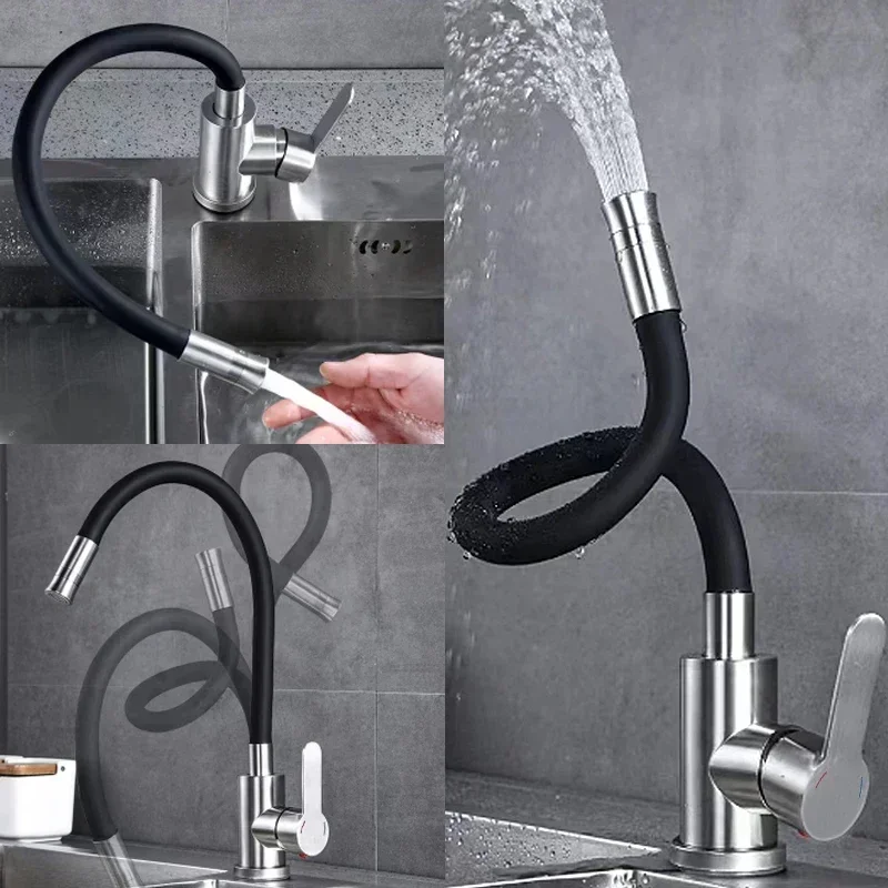 

Household Universal Wash Dishes Sink Faucet Kitchen Hot and Cold Water Tap Two in One Kitchen Faucet Bathroom Accessories