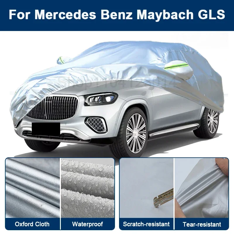 

Outdoor Full Car Cover For Benz Maybach GLS with Reflective Strips Waterproof Snowproof Dustproof UV Protection