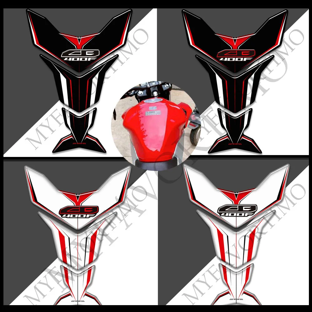 Motorcycle For Honda CB400F CB 400F 400 F Tank Pad Decal Gas Fuel Oil Kit Knee Fish Bone Stickers Emblem