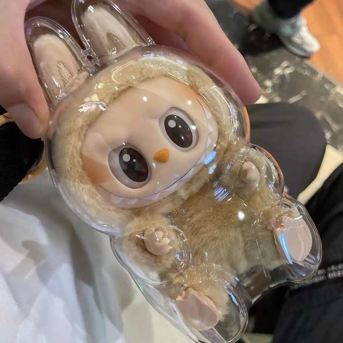 Labubu V2 Transparent Protective Cover Dust Bag The Monsters Pendant Doll Accessories Vinyl Doll Storage Box