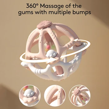 Abnehmbare Rassel & sensorische Beißring Bett Glocke Silikon Montessori Ball Neugeborene Babys pielzeug Kinder Kinder Geschenk Entwicklung Spiele