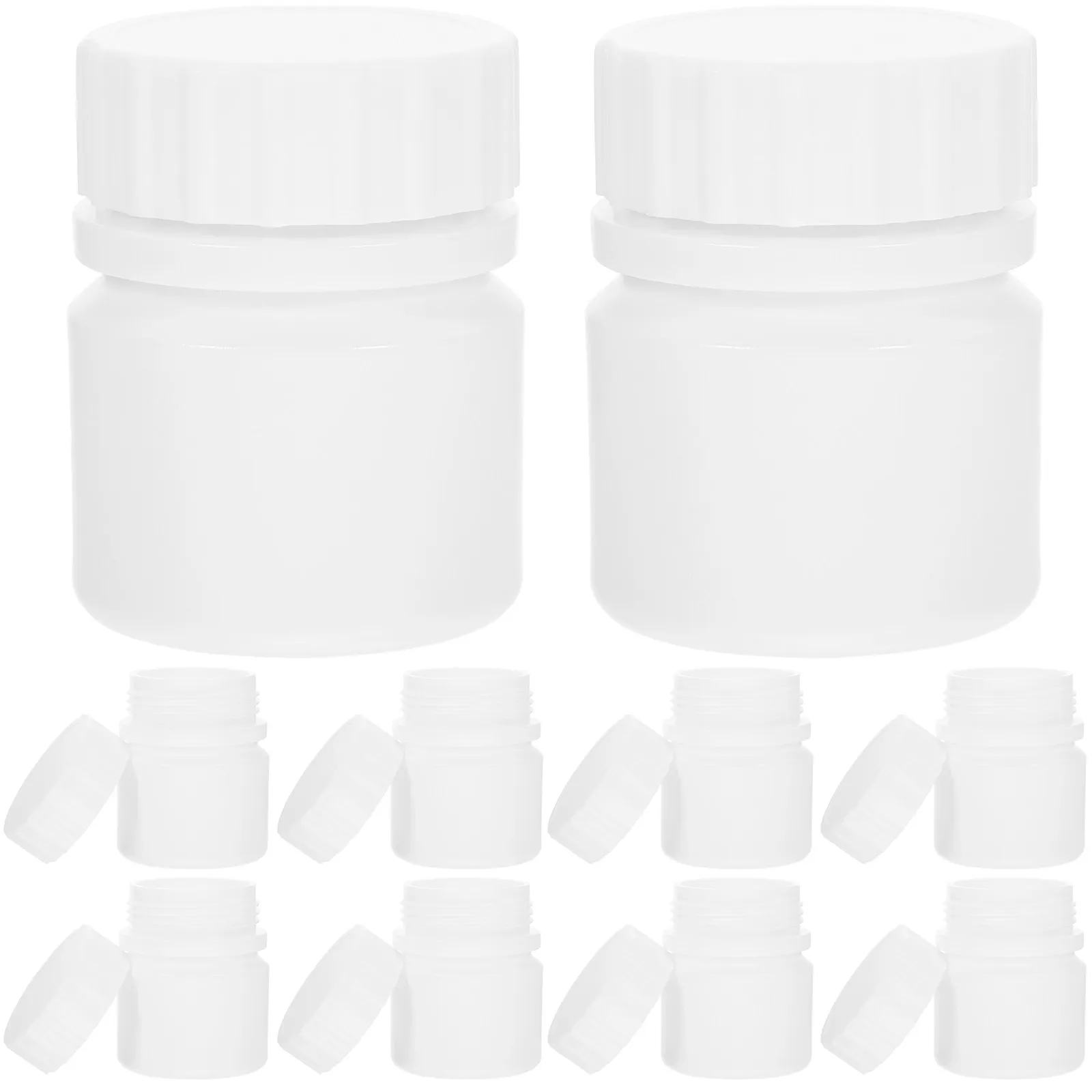 12Pcs Hdpe Solid Bottle Small Reusable Medicine Bottles with Cap 30Ml Anti Leak Portable Travel Organizer for Capsules Pills
