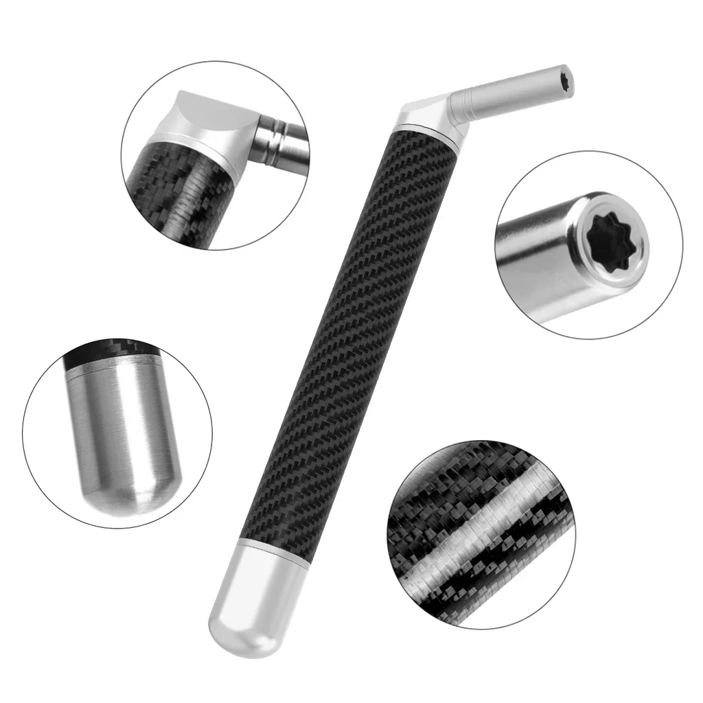 Piano Tuning Hammer Alloy Knob Carbon Fiber Handle Star Tip Size 1/2/3 For Carbon Fiber Piano Tuning Level 10/15 Degree