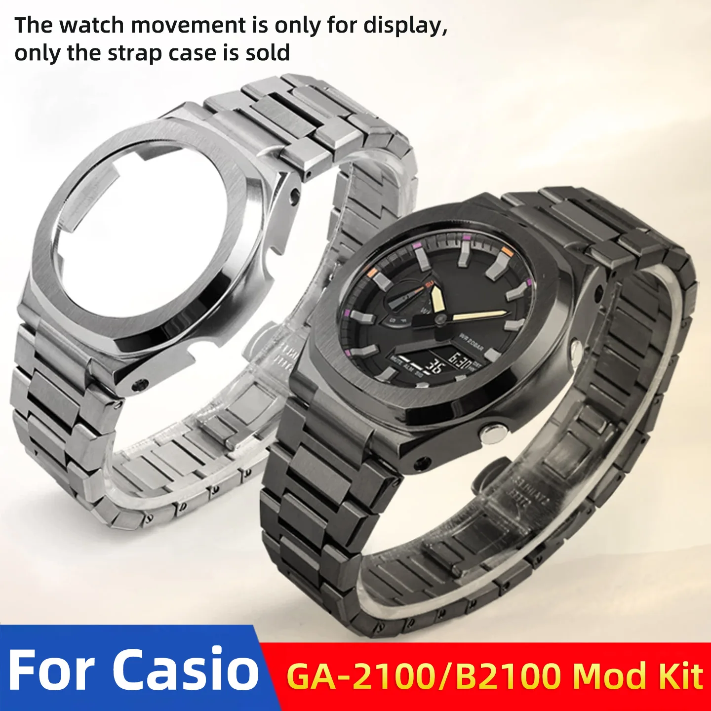 GA-2100 Stainless Steel Case Bezel metal Strap For Casio G-SHOCK GA2100 GA-2110 GA-B2100 Replacement Mod Kit Refit Shell set