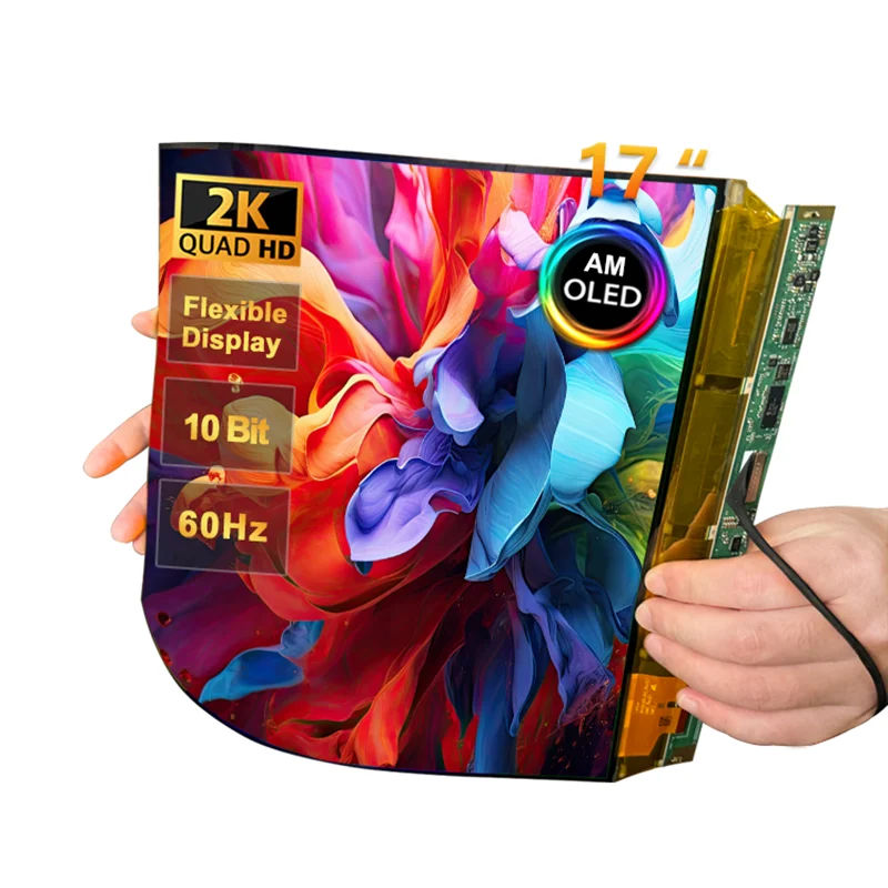 Wisecoco Flexible OLED Panel 17 Inch EDP Interface 2560x2024 2K Resolution Display Flexible AMOLED Screen