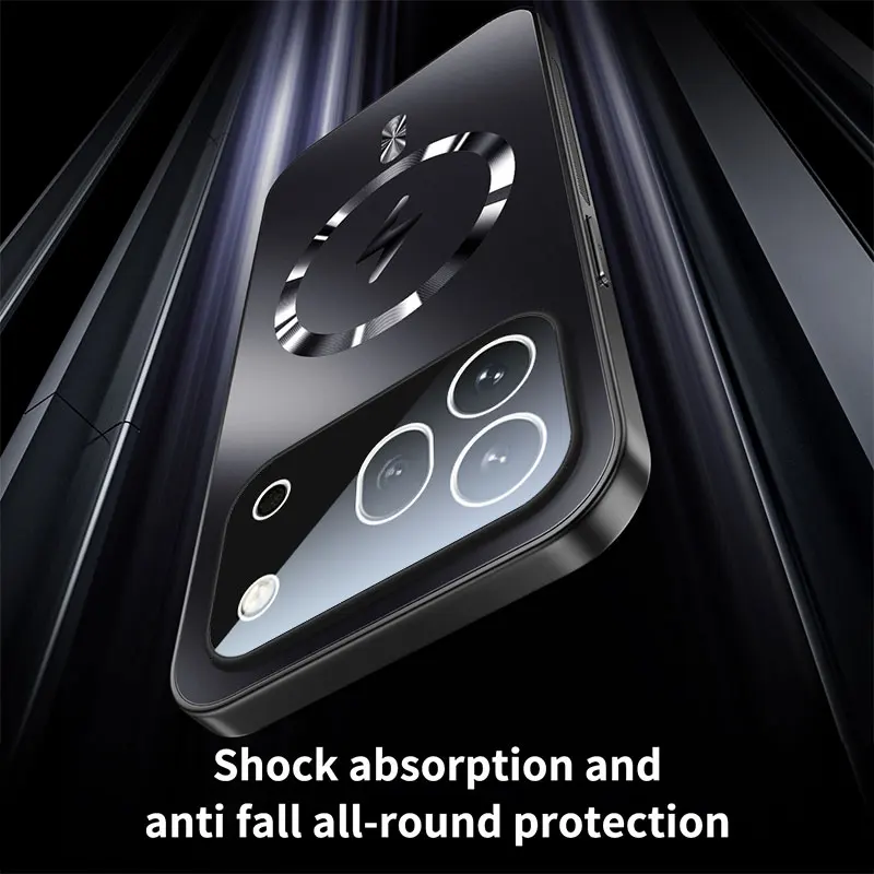 Simple Magnetic Wireless Charging Case For Honor 600 Pro Honor 600 For Magsafe Shockproof AG Matte Glass Lens Film Protect Cover view 2