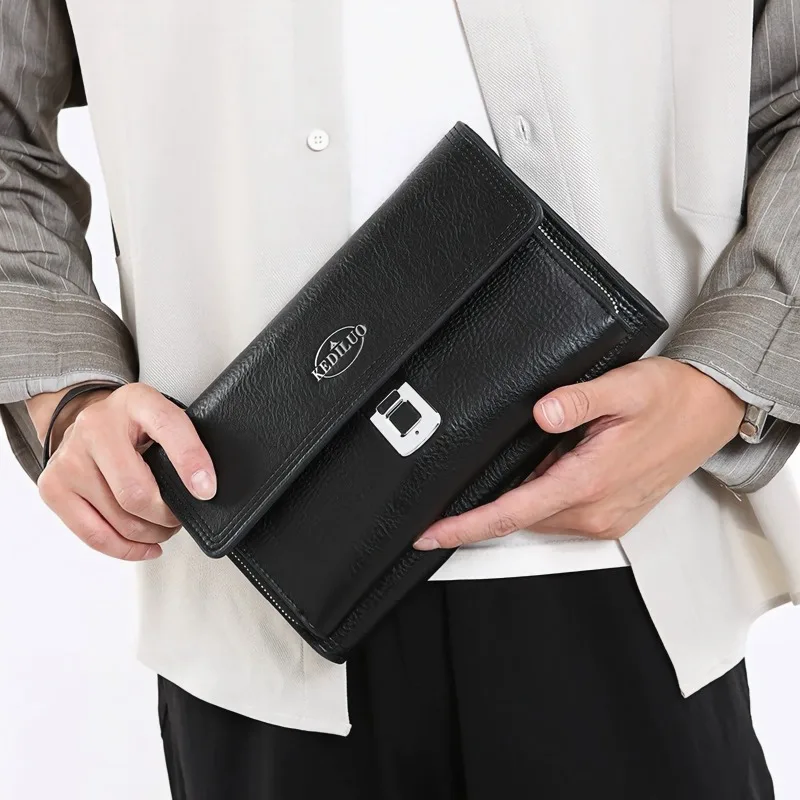 Men's Clutch Bag Business-Style Large Capacity with Fingerprint Lock—Perfect for Commuting Birthdays and Holidays