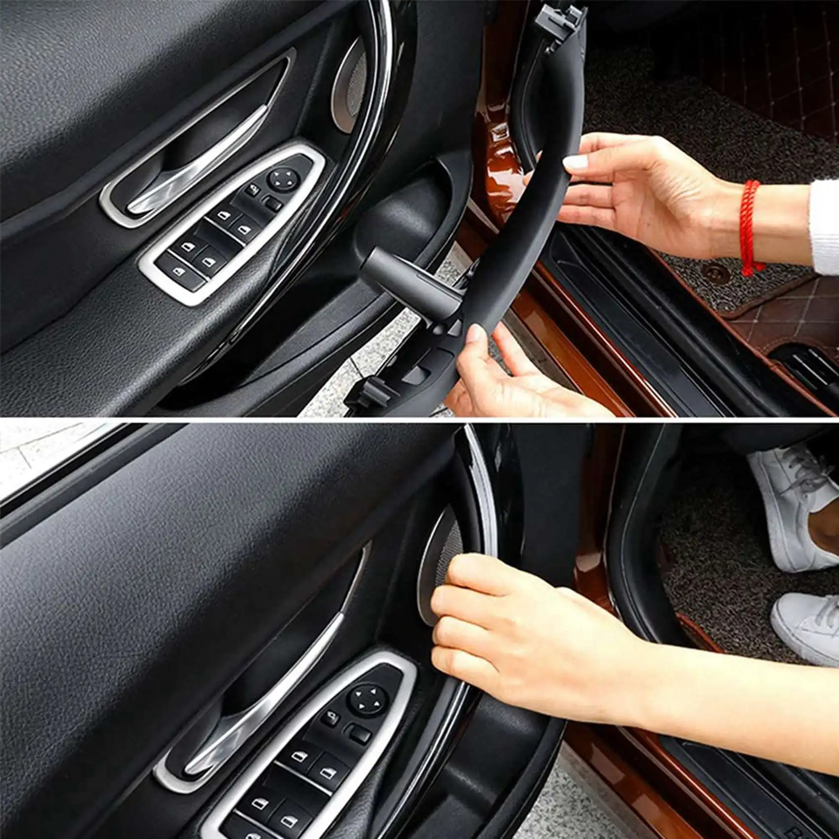 

2 Set Car Accessories: 1 Set Car Window Lift Switch Armrest Panel & 1 Set Doors Panel Handle Pull Trim Cover