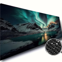 Extra Large Aurora Borealis Lake & Mountain Diamond Painting Kit, 119.99x40.01 cm, DIY Round Acrylic Mosaic Craft, Landscape
