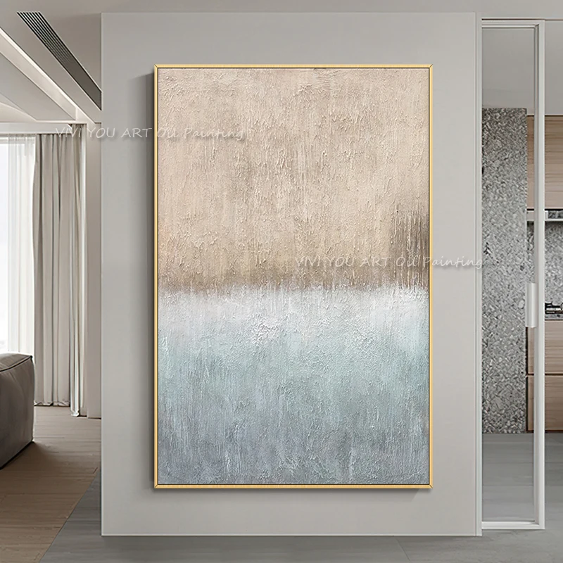 3D Textured Gold Silver Large Abstract Oil Painting Hand Painted On Canvas Modern Luxury Wall Art For Living Room Entryway Decor
