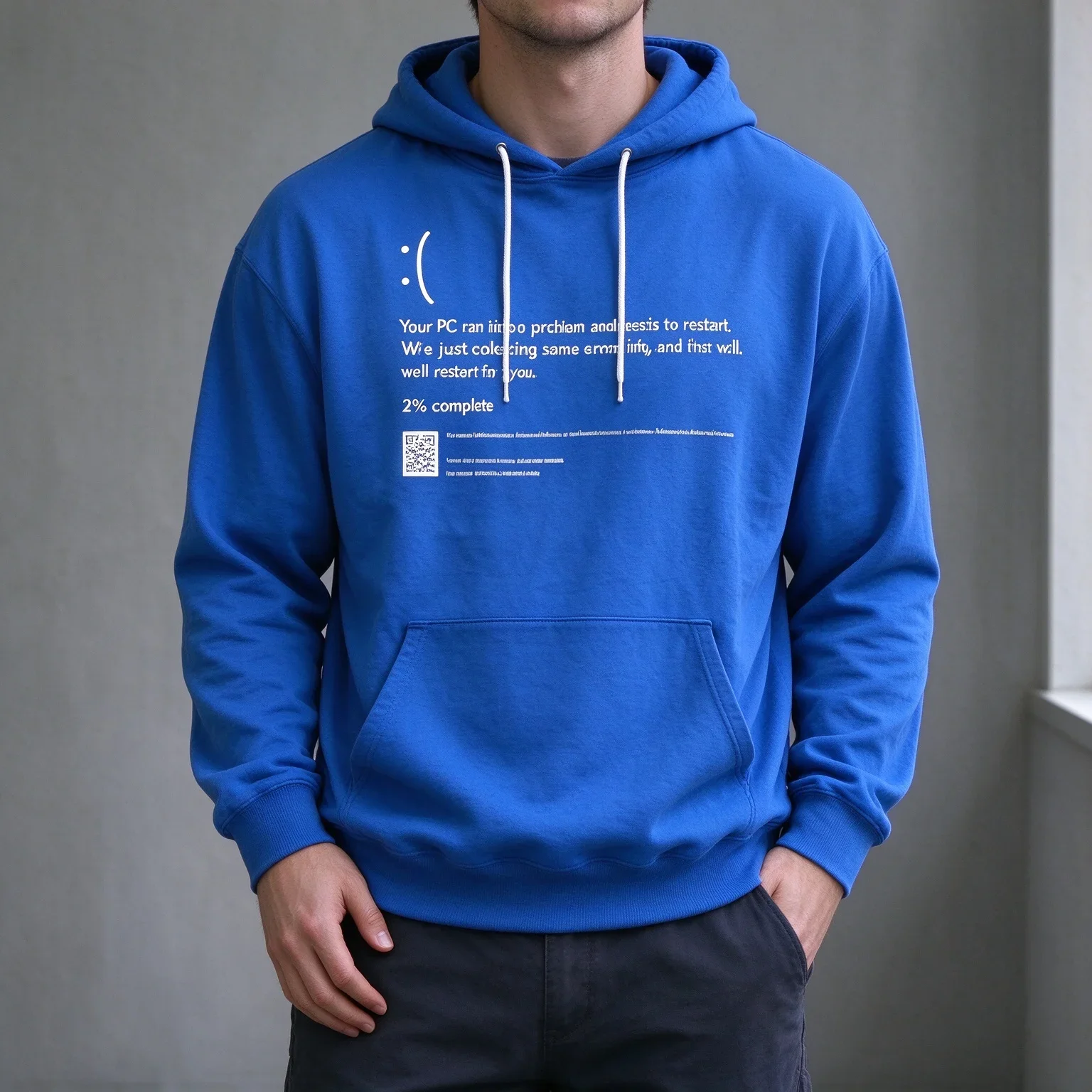 2026-27 Best-seling Men Halloween Geek Hoodie Funny Computer Error ScreenPrint Sweatshirt Casual Street Style LongSleeve Hooded