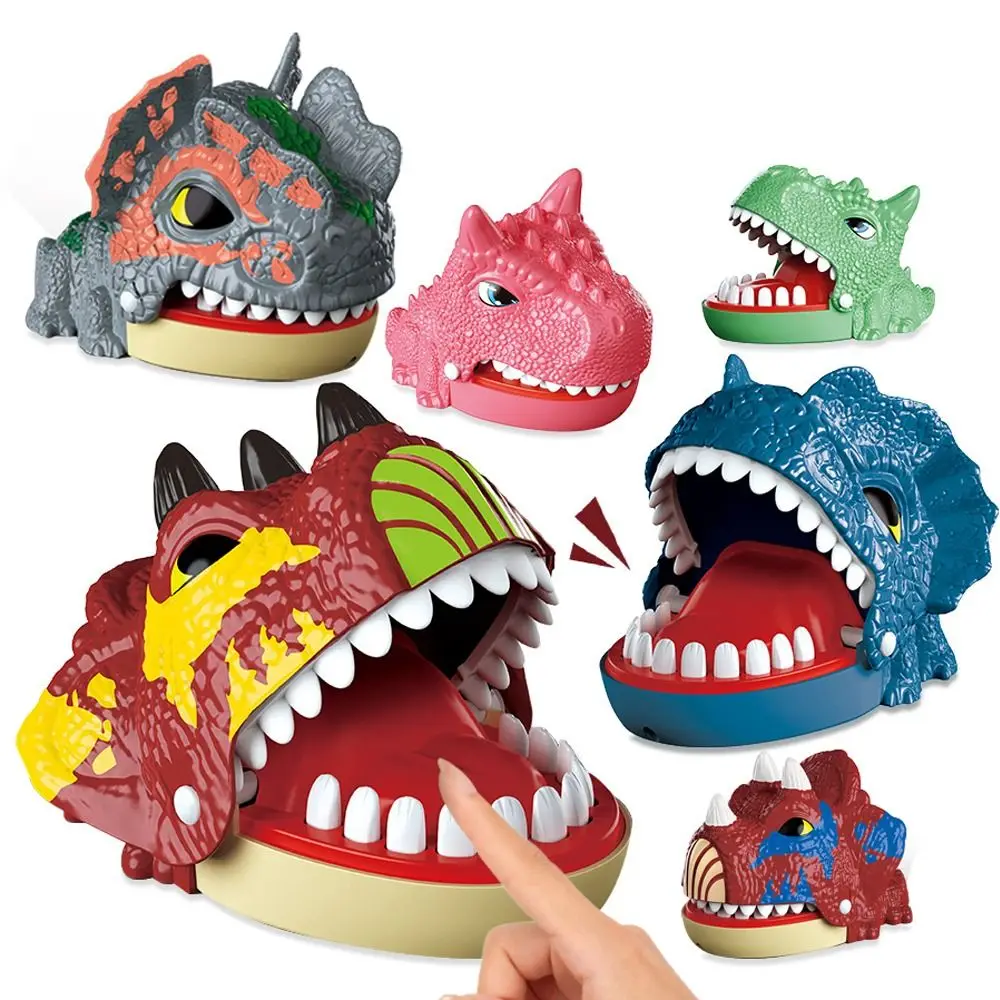 Random Color Mini Dinosaur Bite Finger Toy Stress Reliever Plastic Bite Hand Toy Dinosaur Decompression Toy Kids Children