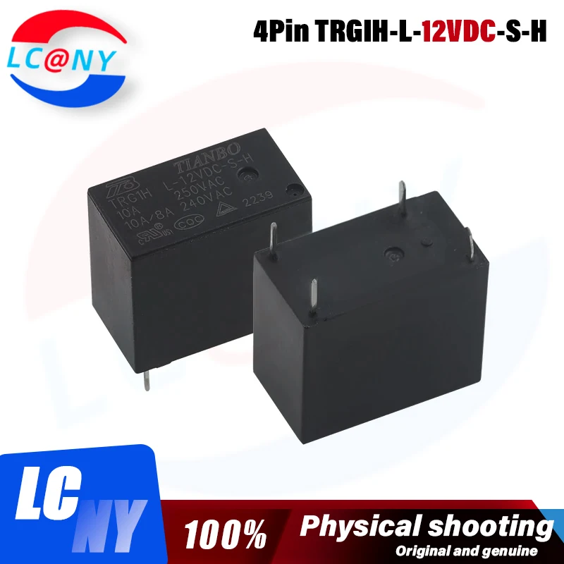 5Pcs New TIANBO Relay TRGIH-L-12VDC-S-H 12VDC 10A 4PIN replaceable HF32F 12V Power Relay TRGIH-L-12VDC-S-H