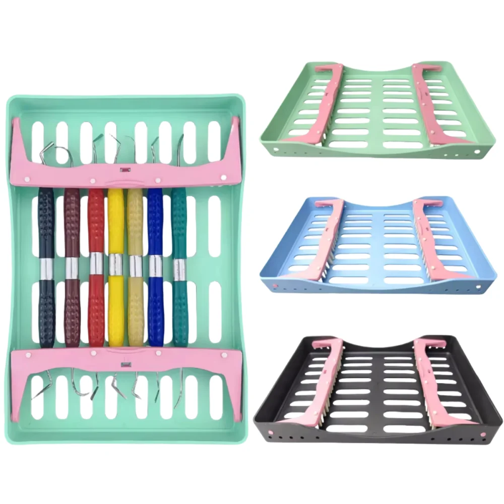 Dental Composite Resin Filling Spatulas Aesthetic Restoration Set Placing Rack Tray Holder Autoclave Sterilization Box